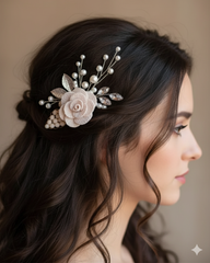 Comb Pin (White Rose)