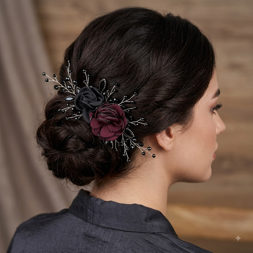 Black Rose Side Pin