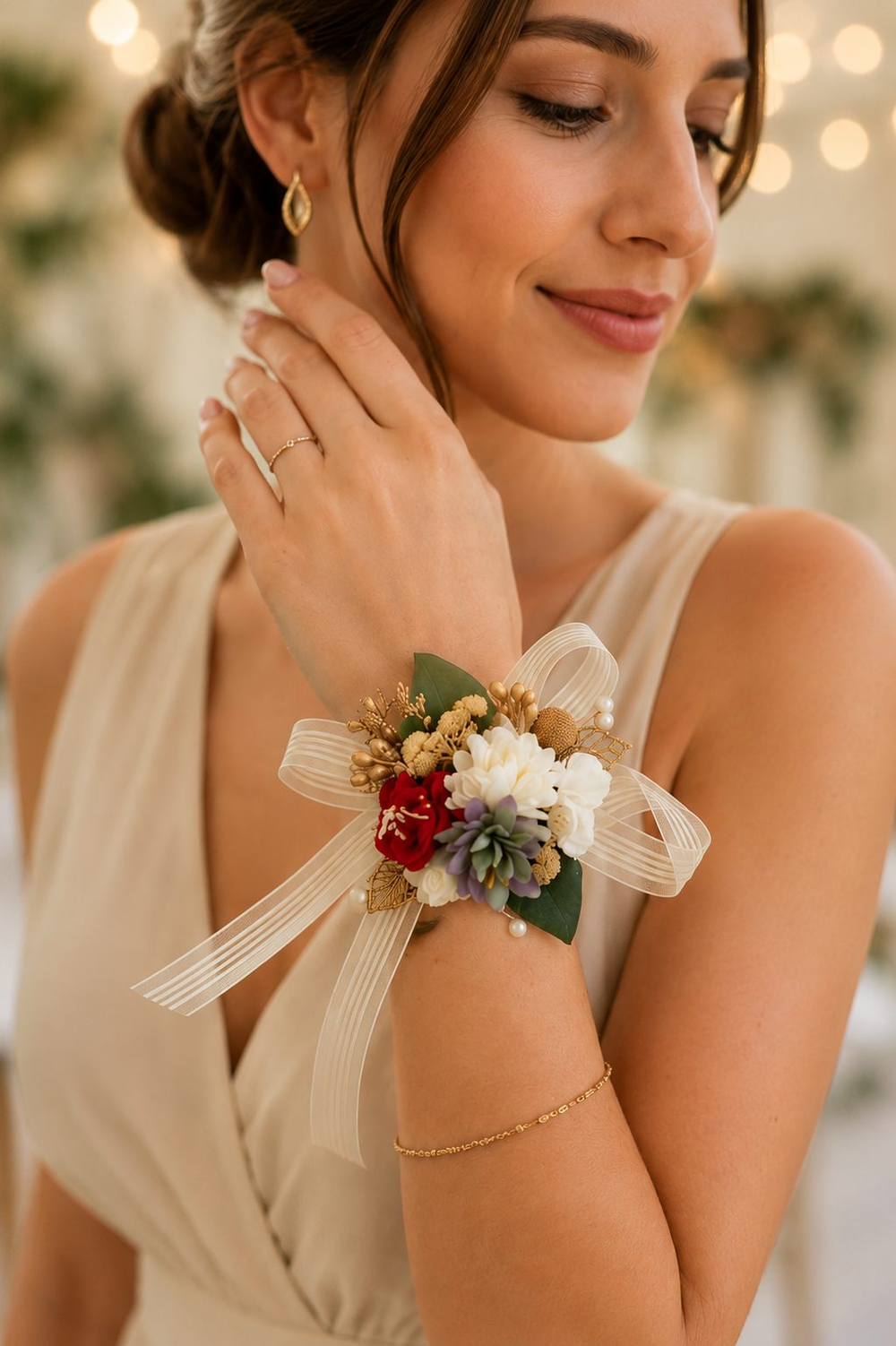 Floral Lapel & Wristband