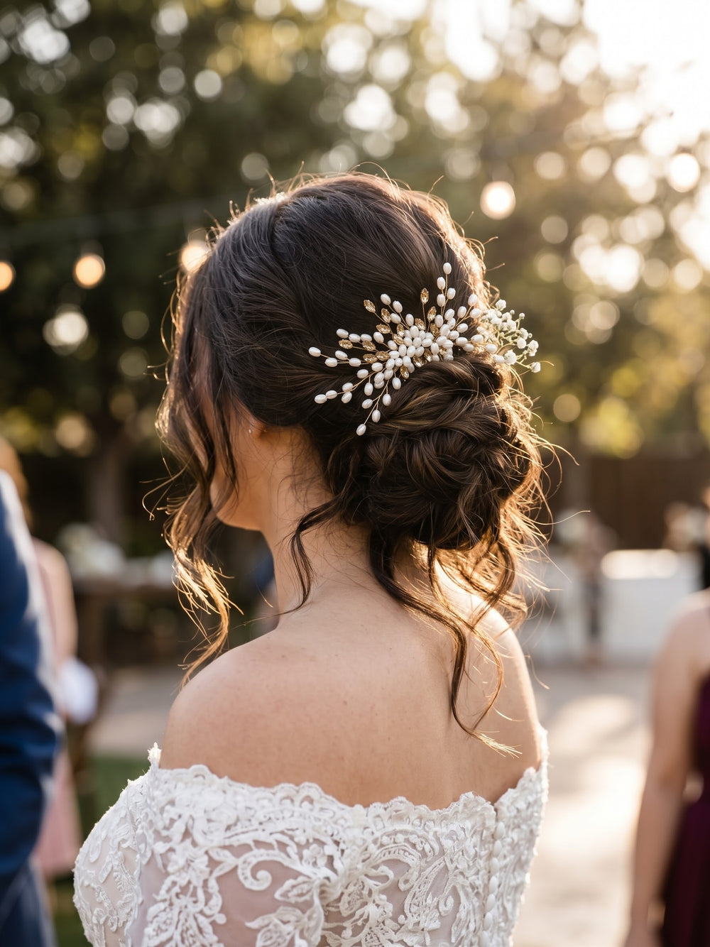 Handcrafted Floral Pearl Bridal Hair Comb