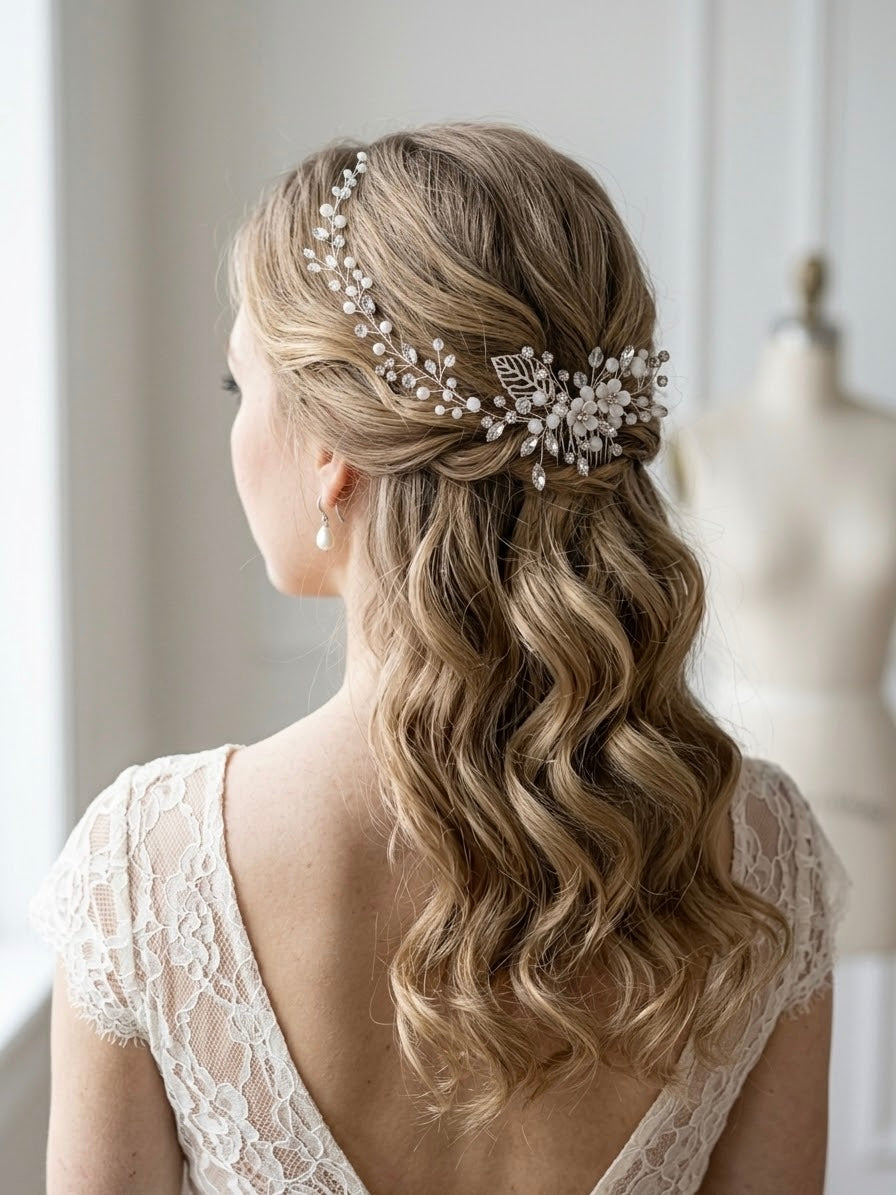 Pearl & Crystal Vine Hairpin