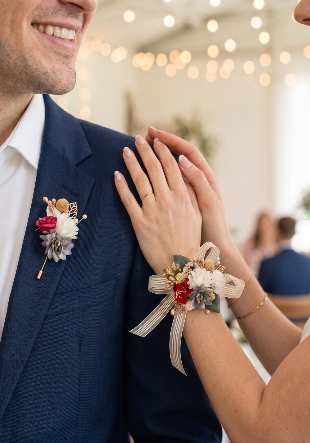 Floral Lapel & Wristband