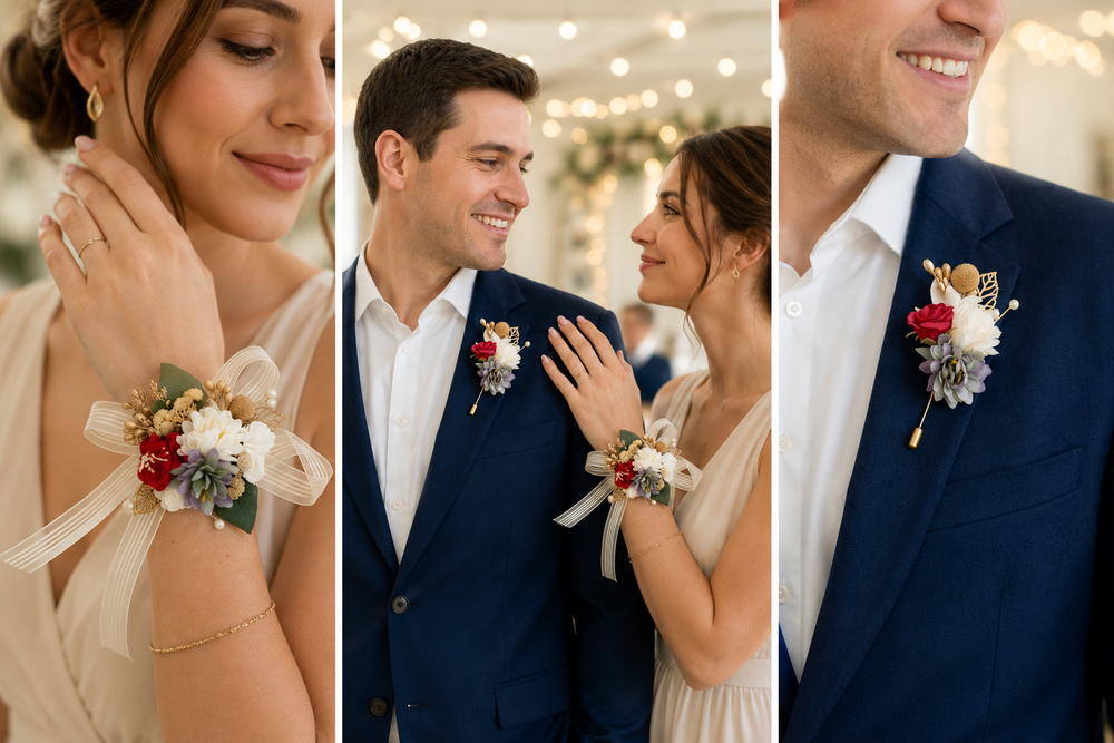 Floral Lapel & Wristband