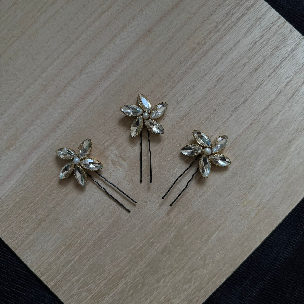 Crystal star pins set