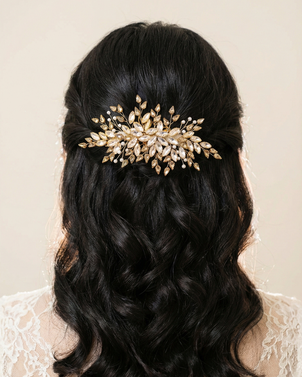 Royal Gold Statement Hair Piece for Party & Bridal Wear