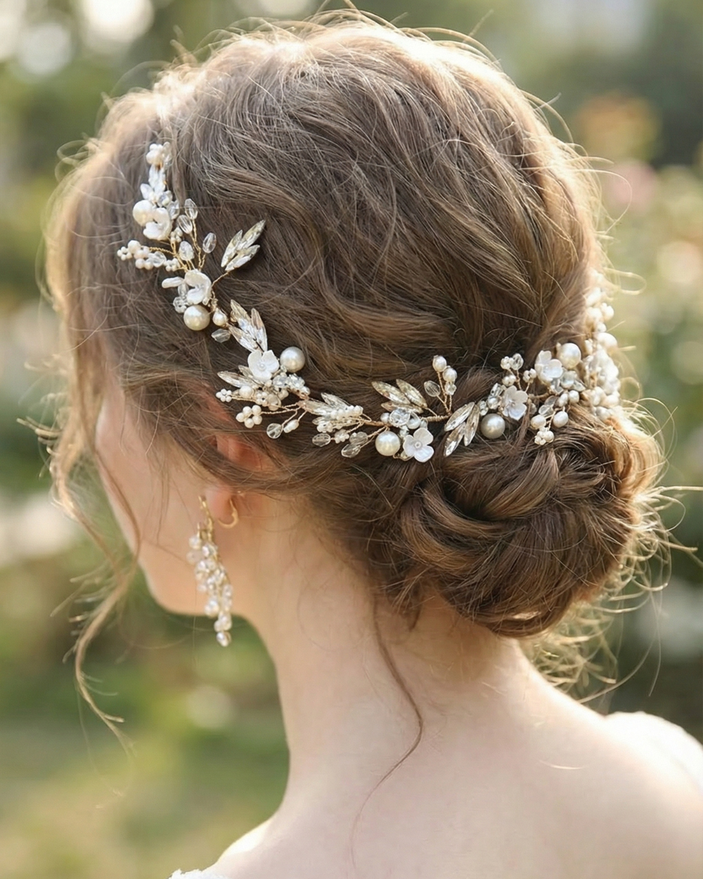 The Blanc Fleur Gold Hair Vine – Pearl & Crystal Edition