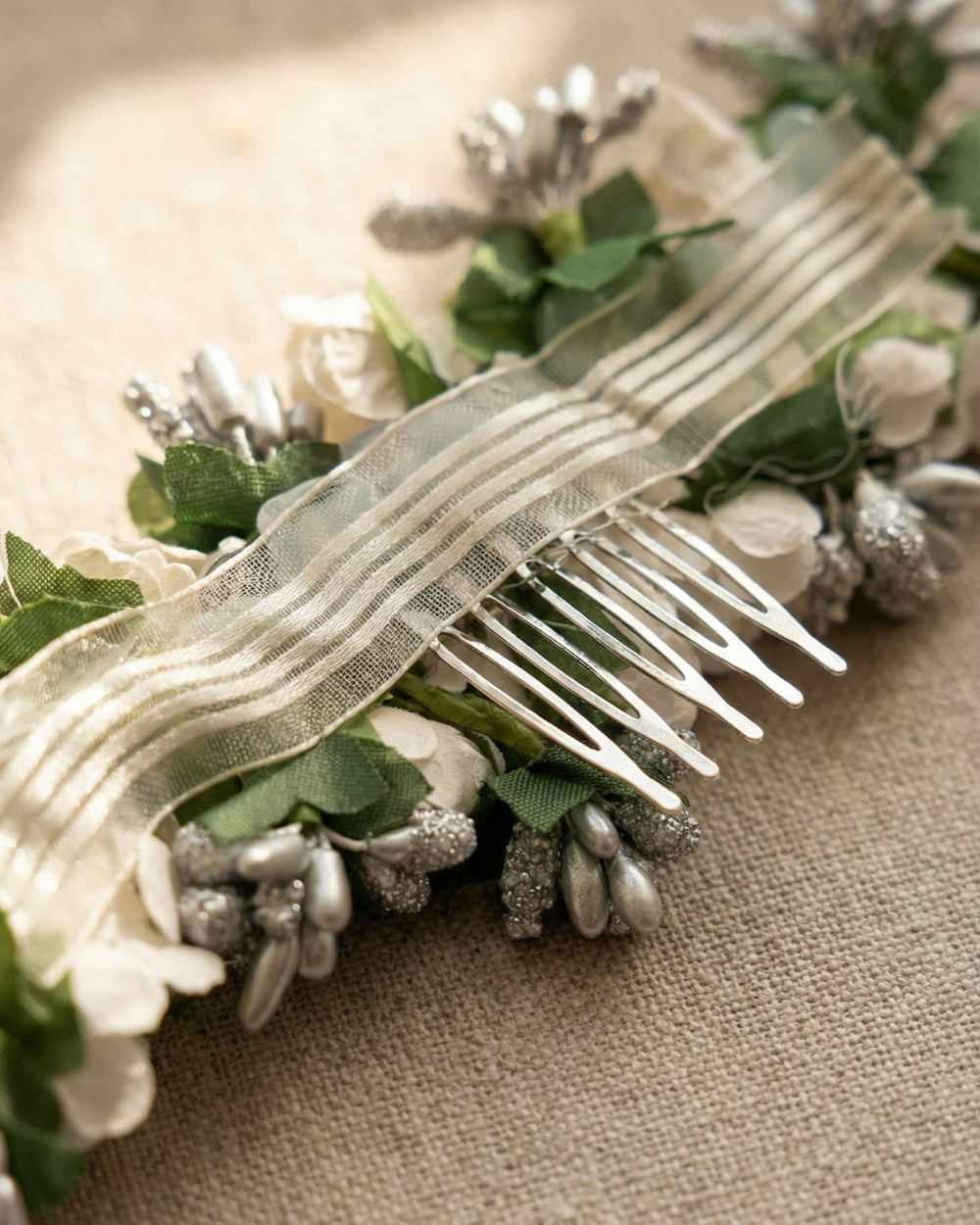 The Winter Garden Floral Hair Comb