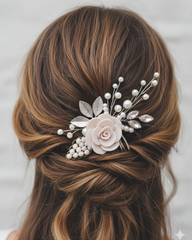 Comb Pin (White Rose)