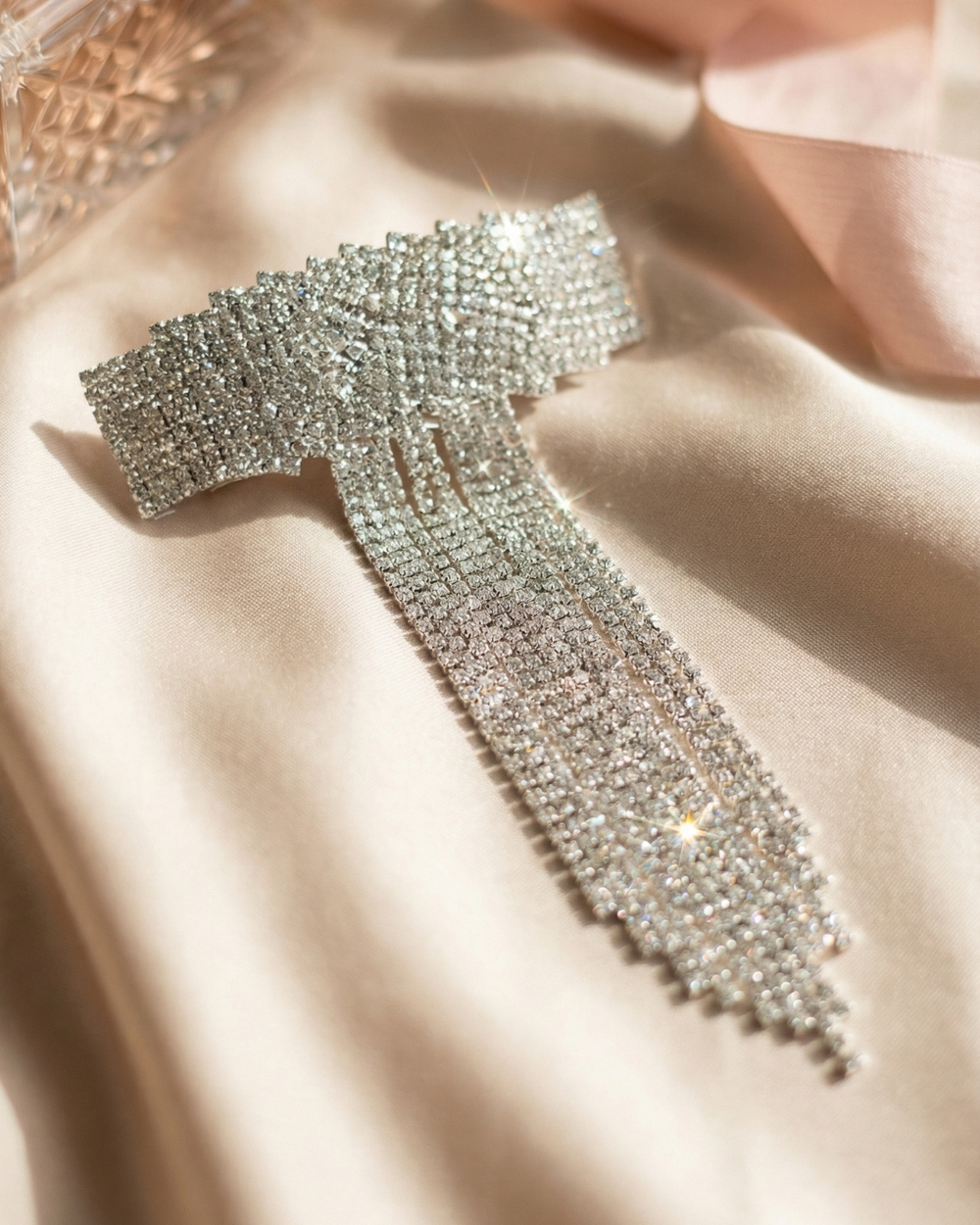 The Stardust Rhinestone Bow Clip – French Clip