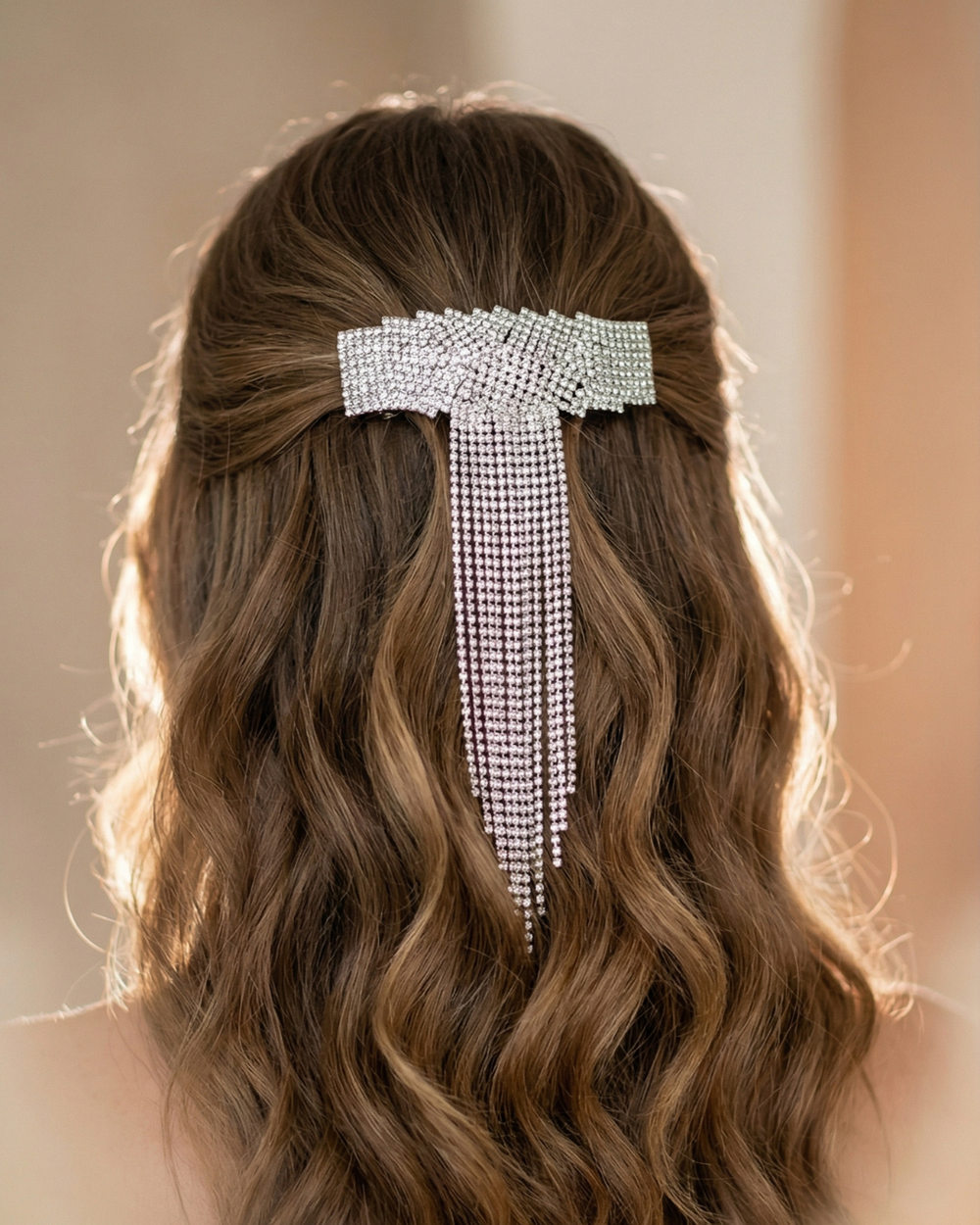 The Stardust Rhinestone Bow Clip – French Clip