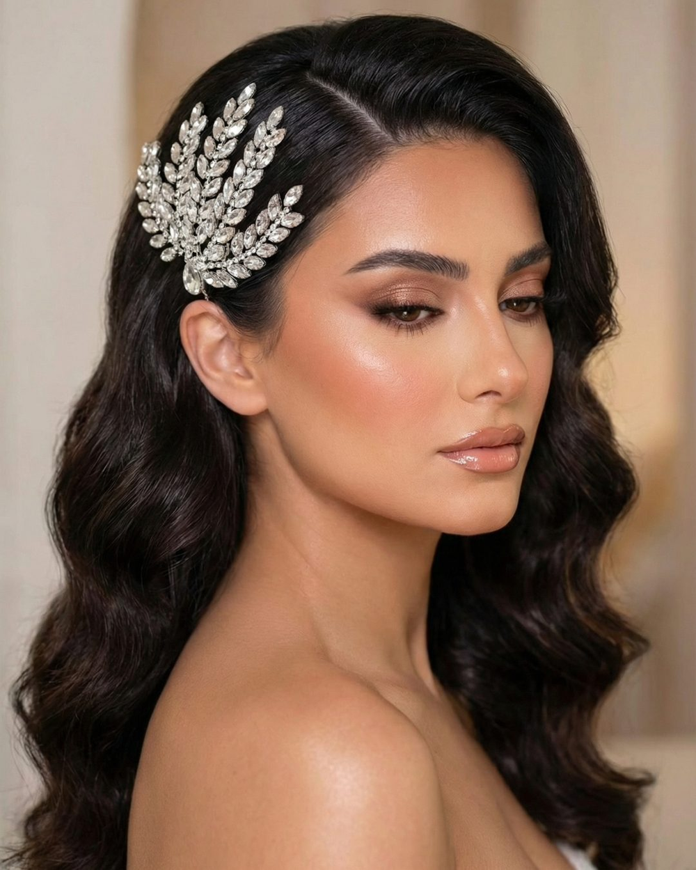 Noir Crystal Hair Piece