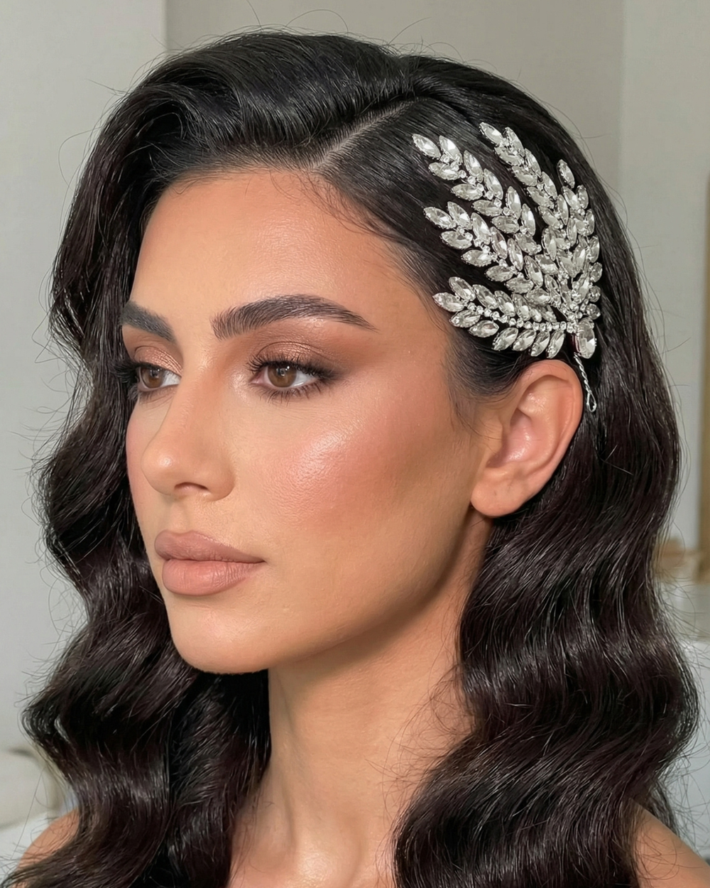 Noir Crystal Hair Piece