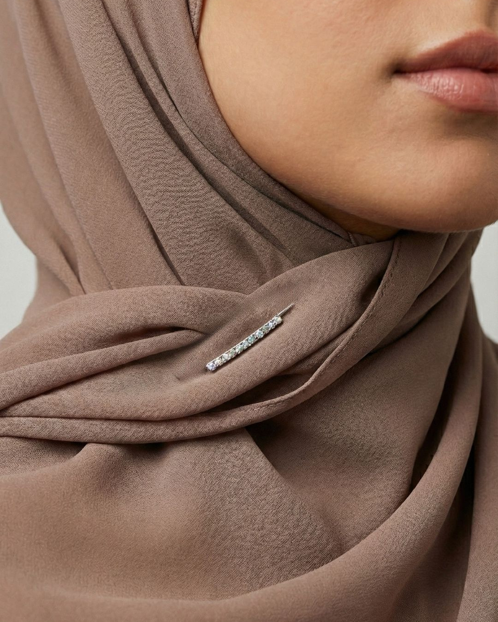 Silver Crystal Hijab Pins – Pack of 12