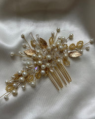 Pearls and Crystal Comb Pin